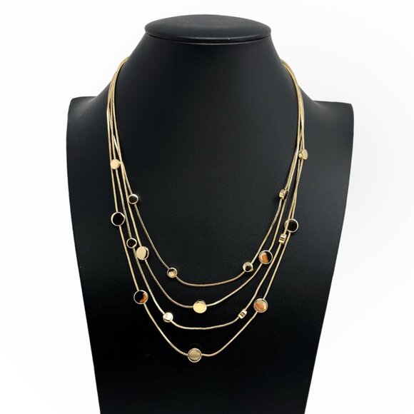 Unbranded Gold Finish Four Strand Adjustable Chain Necklace - Picture 12 of 13